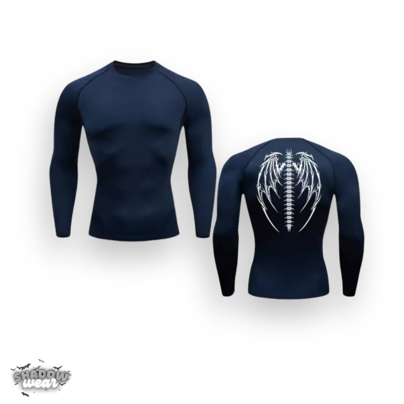 SHADOWS 骨折 ロンT ShadowWear™ Skeleton Wings Compression Shirt – Shadow Wear