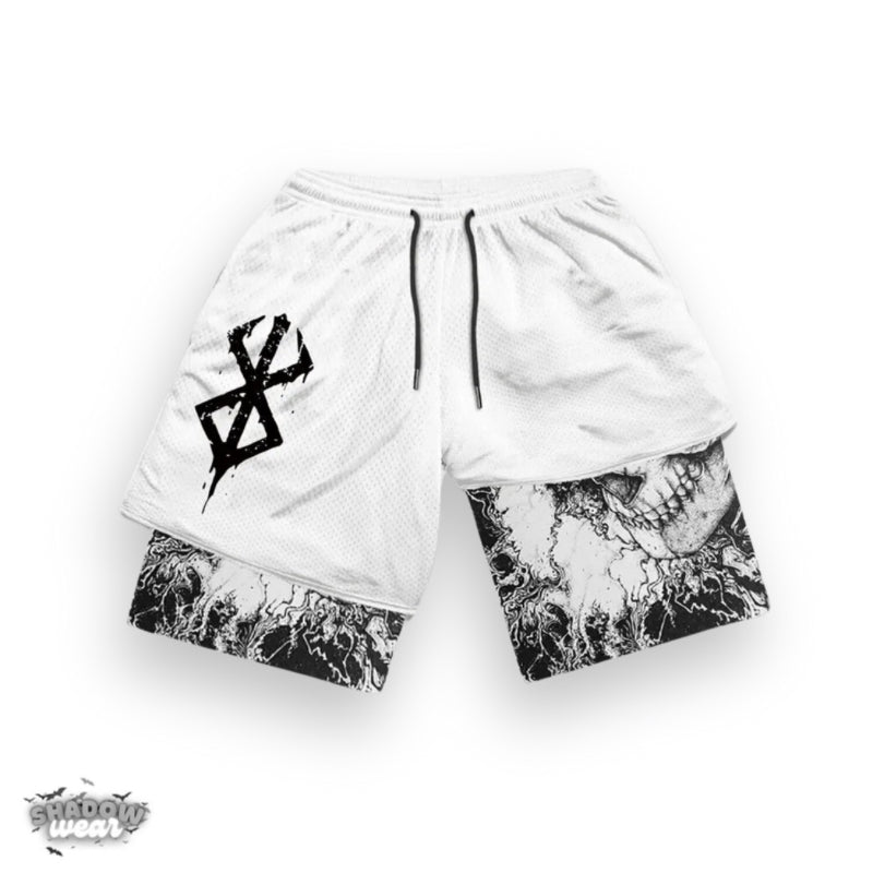 ShadowWear™ Berserk Gym Shorts (Black & White)