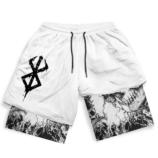 ShadowWear™ Berserk Breathable Gym Shorts (White)